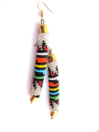 African Beaded Zulu Style Earrings